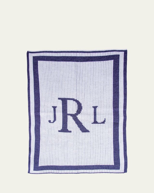 Classic Monogram Stroller Blanket, Personalized